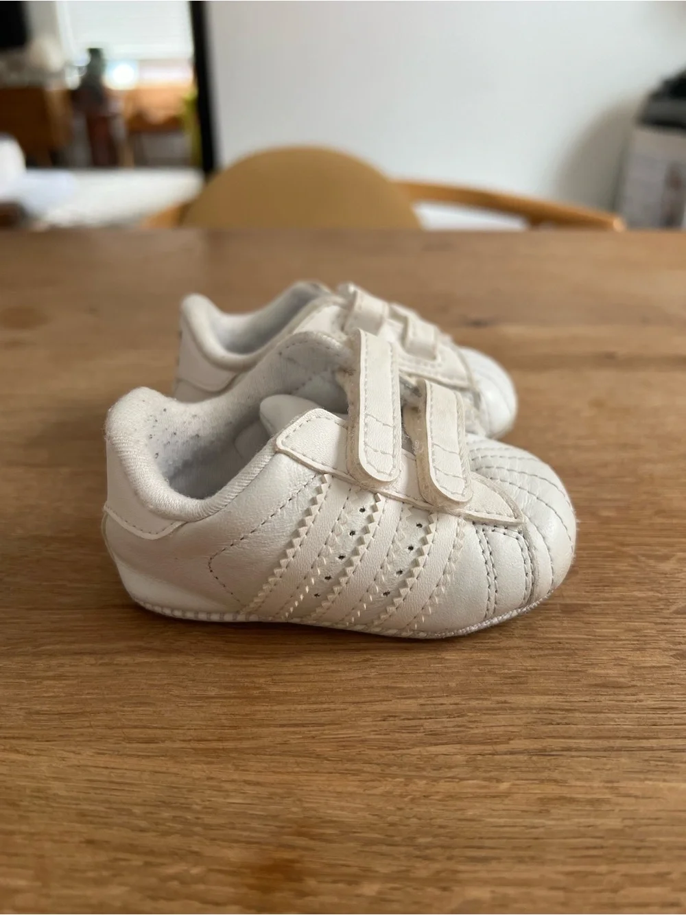 Adidas Kids Baby White Superstar Crib Shoes Velcro Sneakers Infant 1K